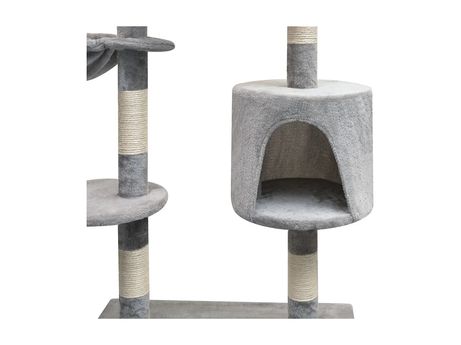 Rascador para gatos con poste rascador de sisal 125 cm gris ES537375
