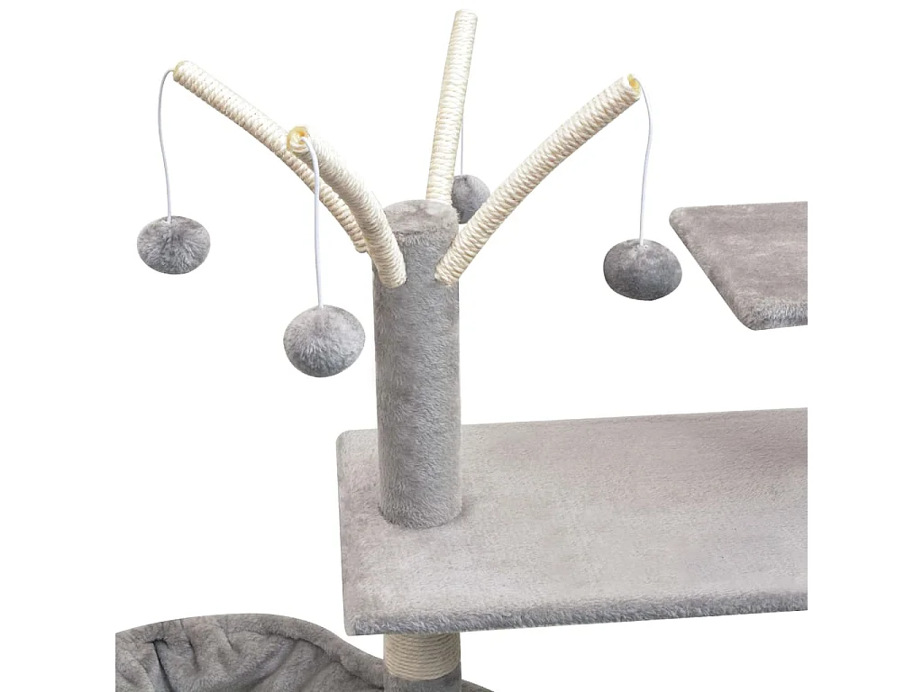 Rascador para gatos con poste rascador de sisal 125 cm gris ES537375