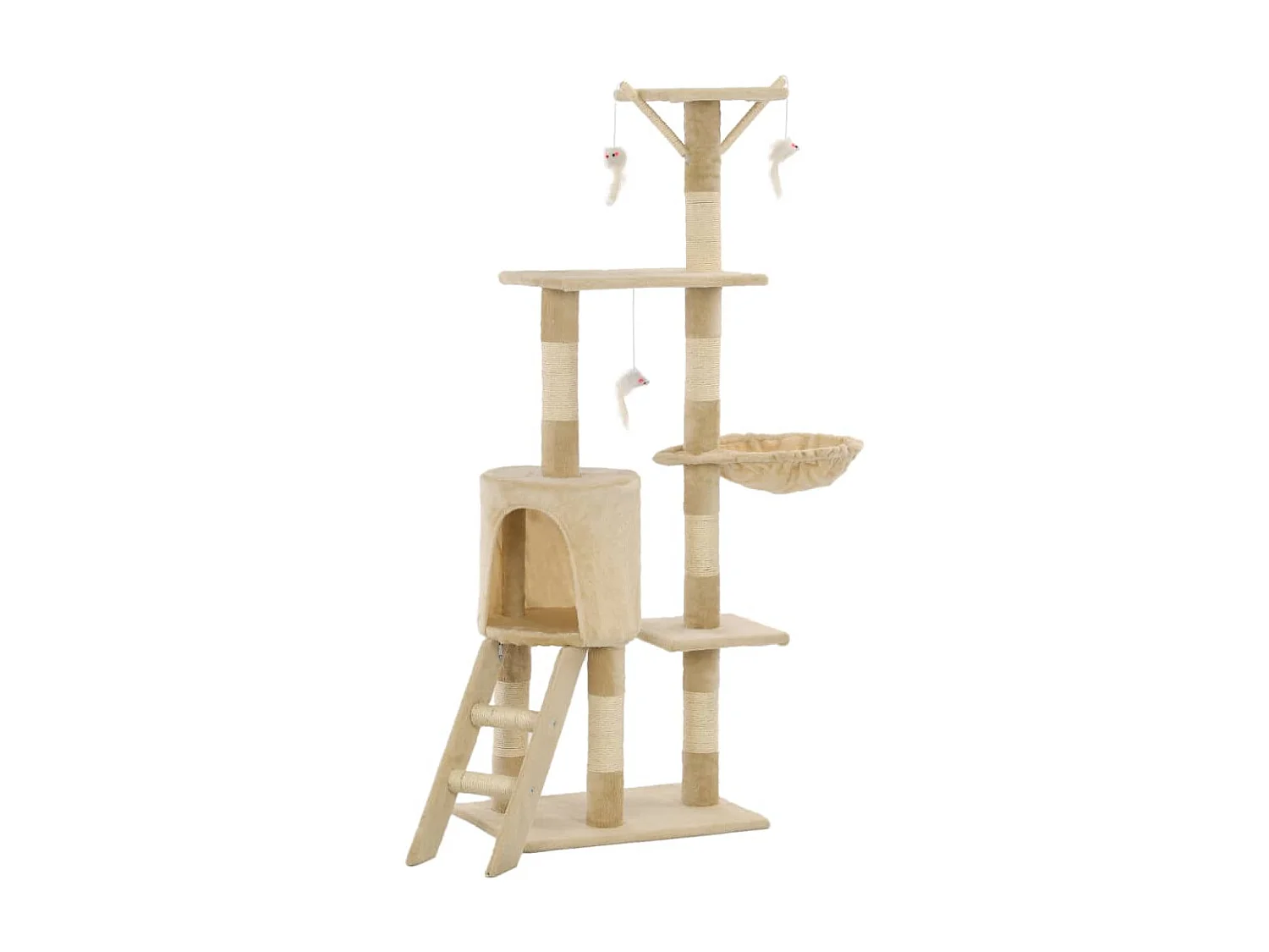 Arbre à chat avec griffoirs en sisal 138 cm Beige OFR31986 BonneVie Meuble
