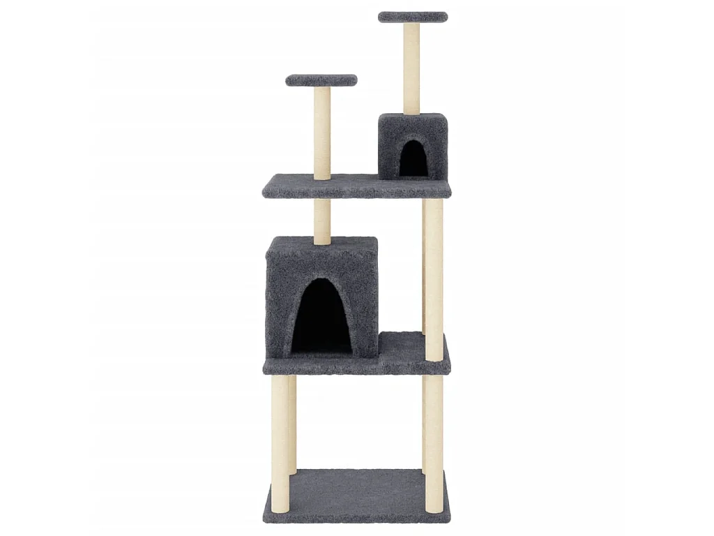 Arbre à chat avec griffoirs en sisal Gris foncé 167 cm OFR68430 BonneVie Meuble
