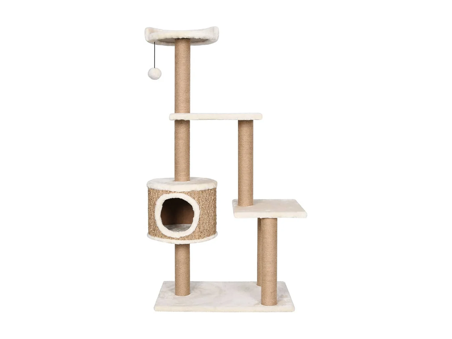 Árbol para gatos con poste rascador 123 cm hierba marina ES860035