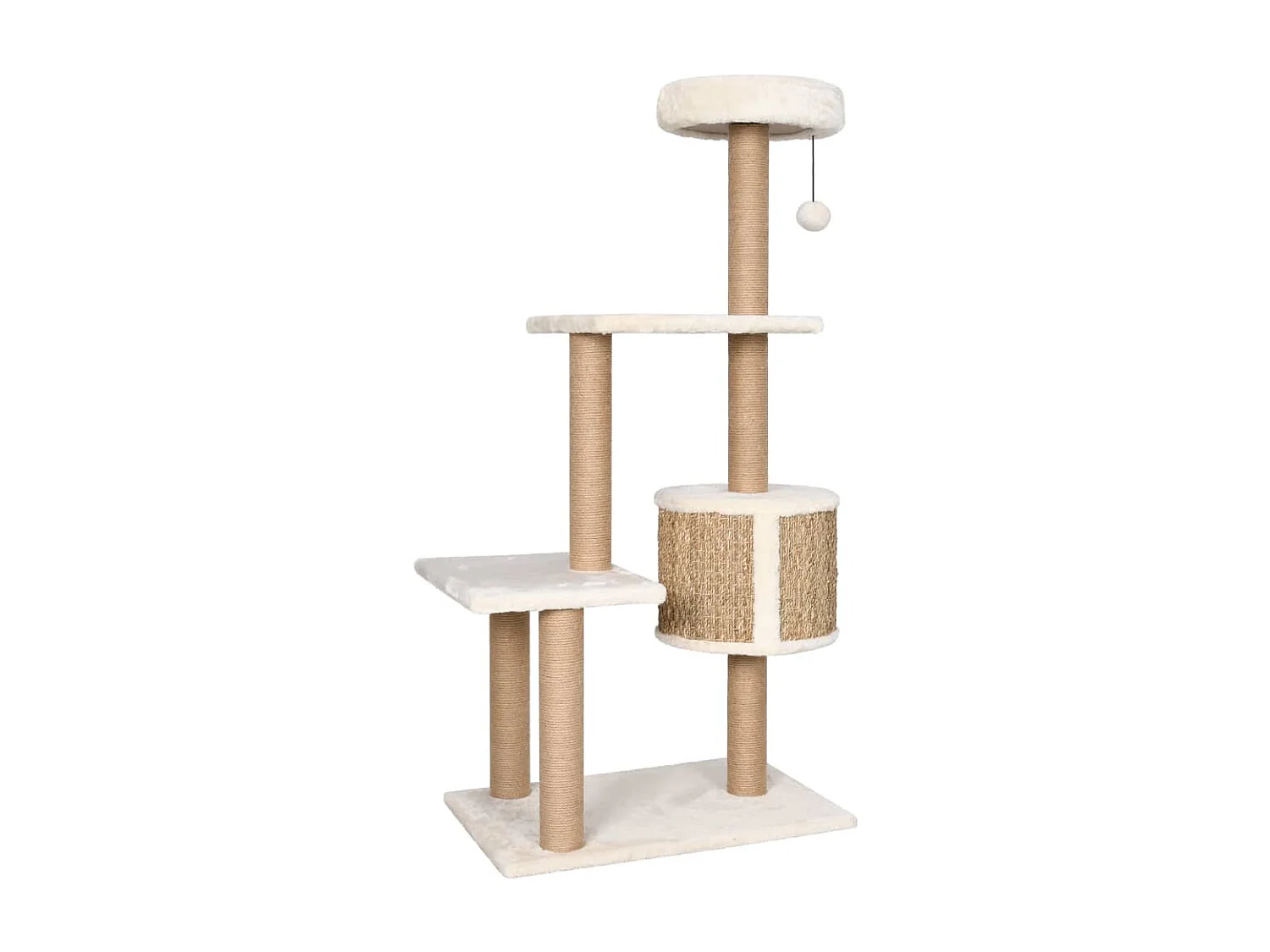 Árbol para gatos con poste rascador 123 cm hierba marina ES860035