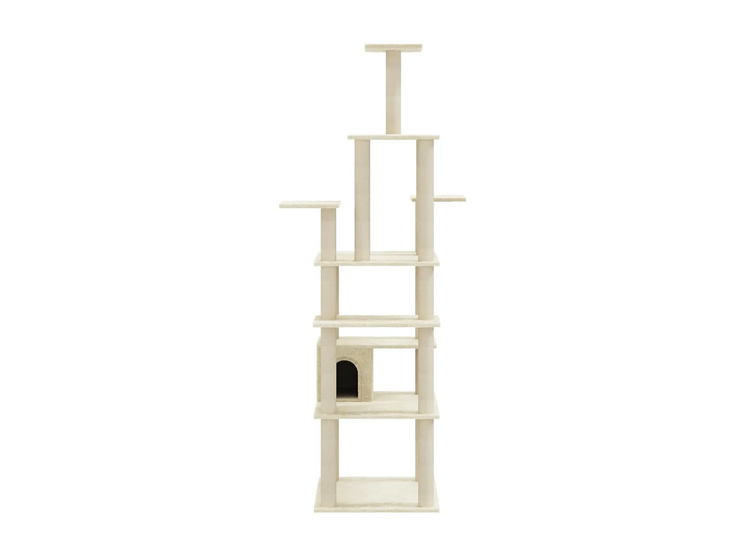 Arbre à chat avec griffoirs en sisal Crème 183 cm OFR59439 BonneVie Meuble