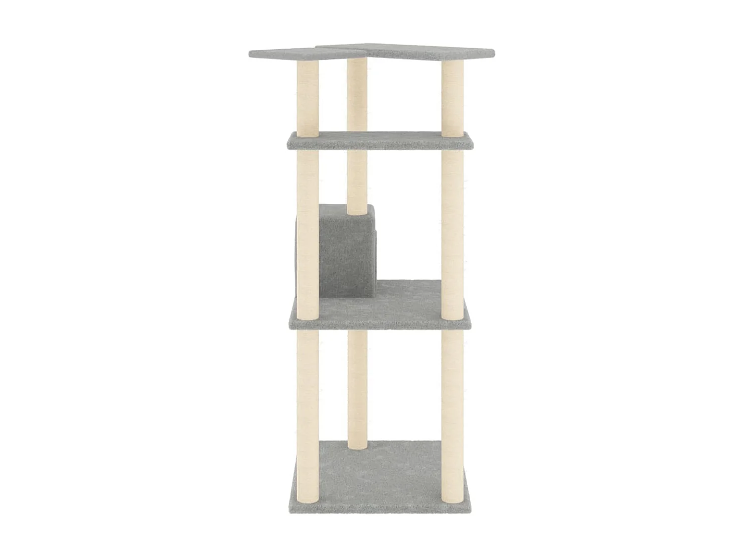 Arbre à chat avec griffoirs en sisal gris clair 123 cm OFR23365 BonneVie Meuble