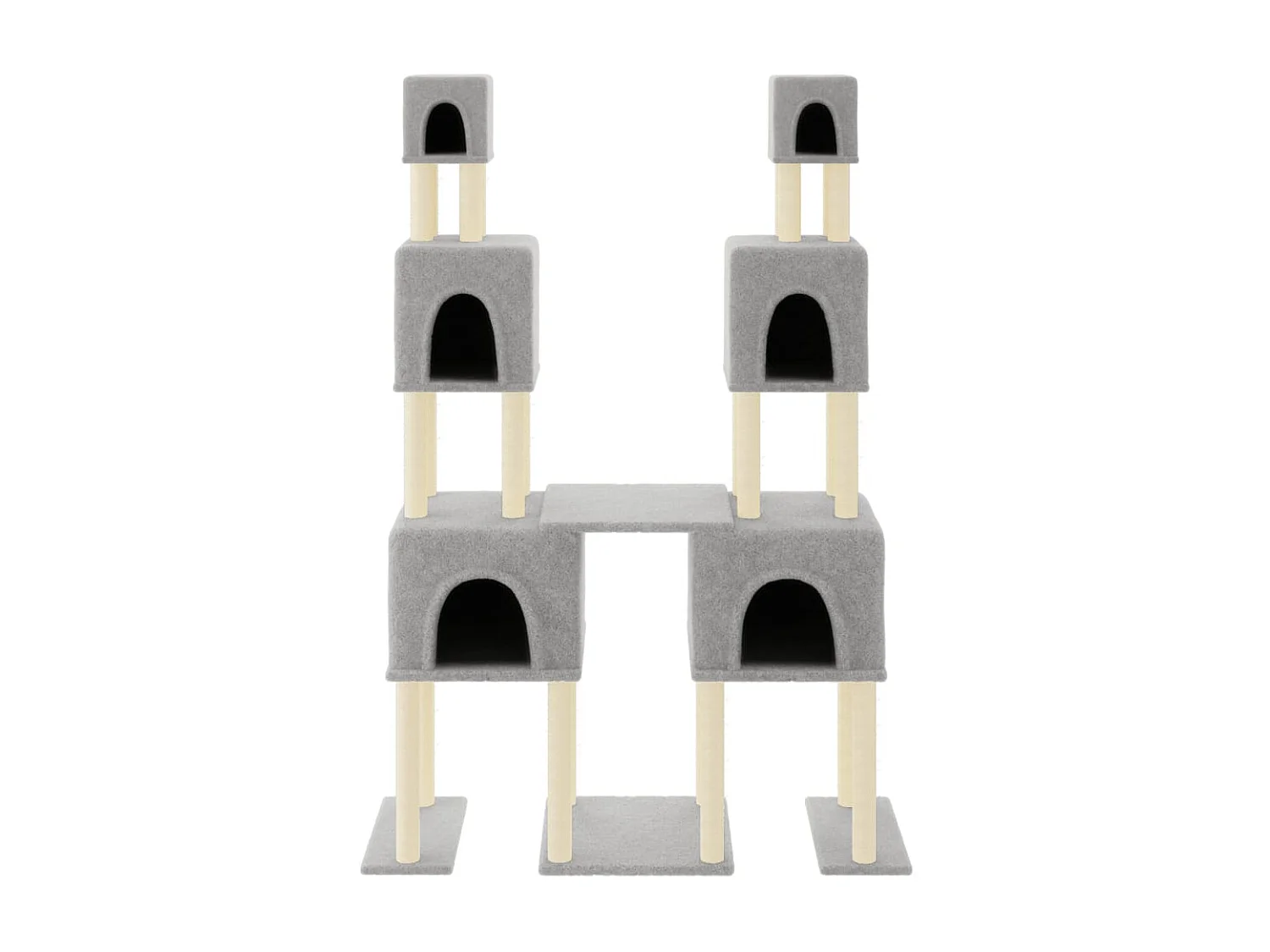 Árvore p/ gatos c/ postes arranhadores sisal 199 cm cinza-claro PT161852