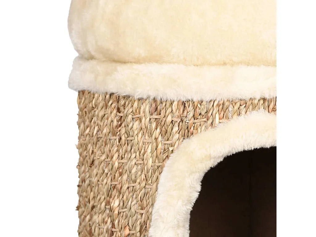 Casita para gatos de lujo con cojín hierba marina 33 cm ES241397