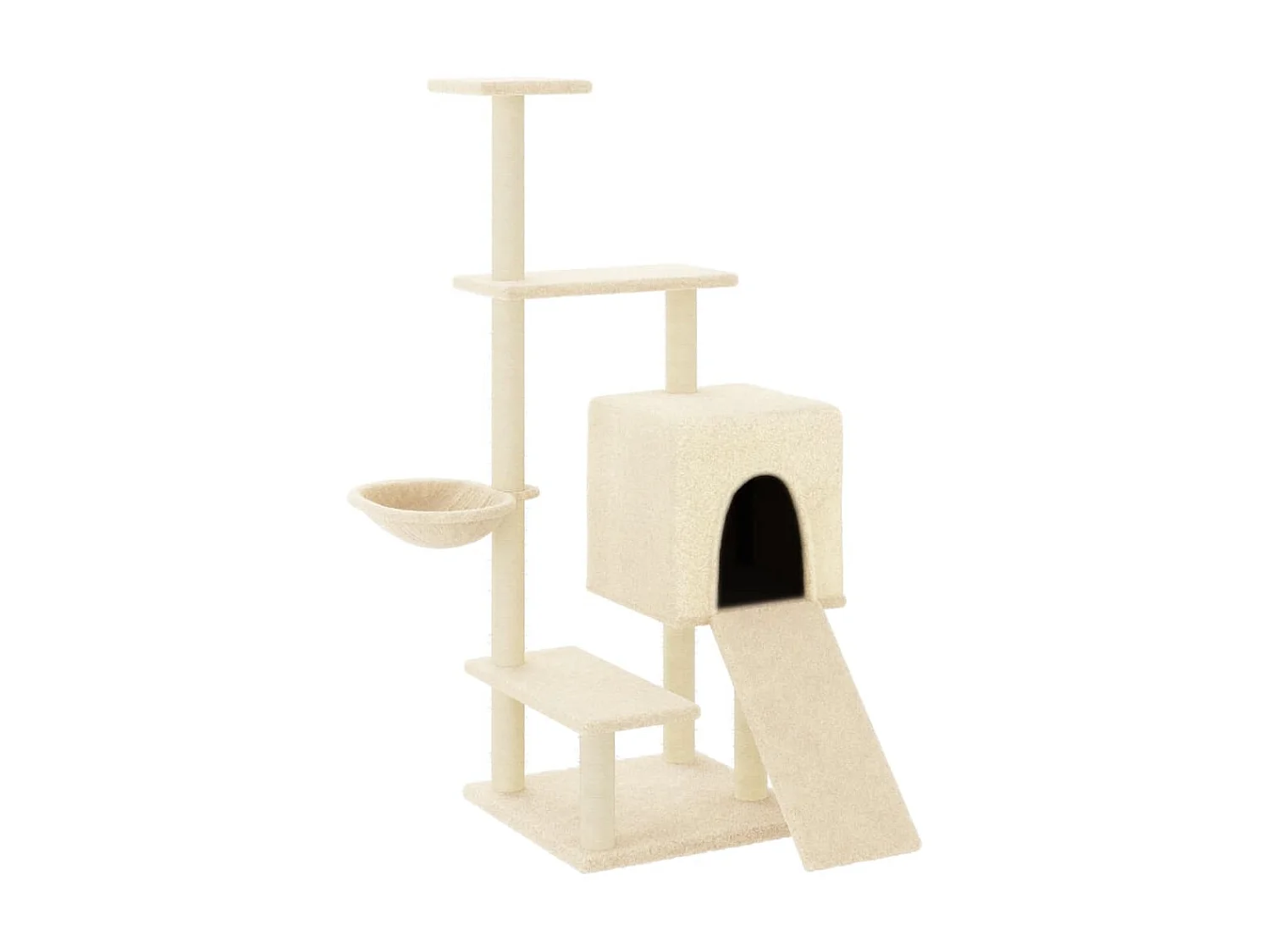 Arbre à chat avec griffoirs en sisal crème 130,5 cm OFR12558 BonneVie Meuble