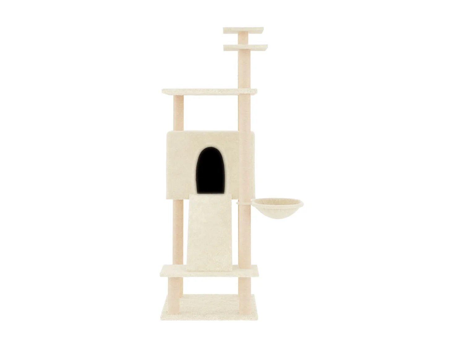 Arbre à chat avec griffoirs en sisal Crème 153 cm OFR78772 BonneVie Meuble