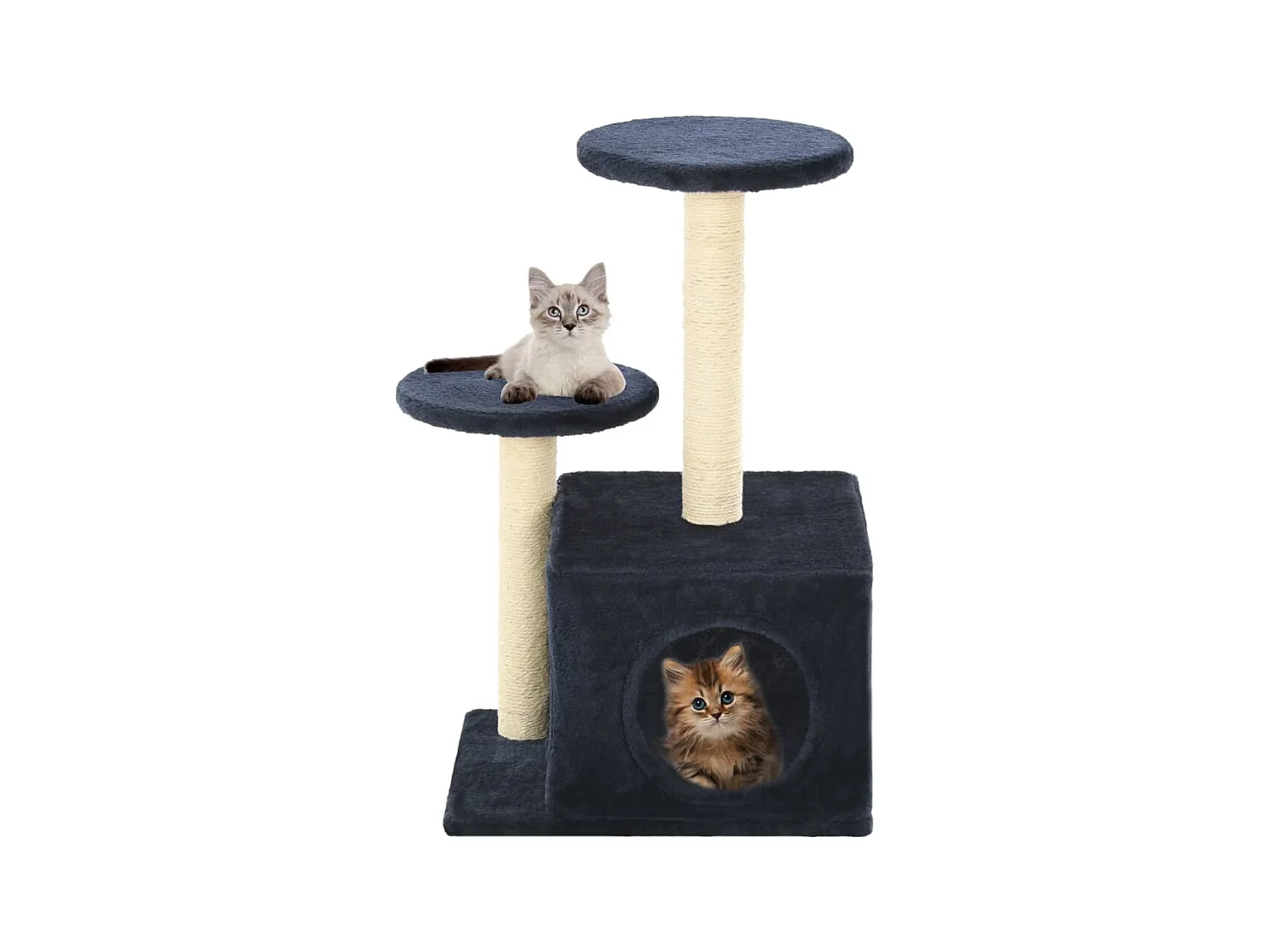 Arbre à chat avec griffoirs en sisal 60cm Bleu foncé OFR61912 BonneVie Meuble