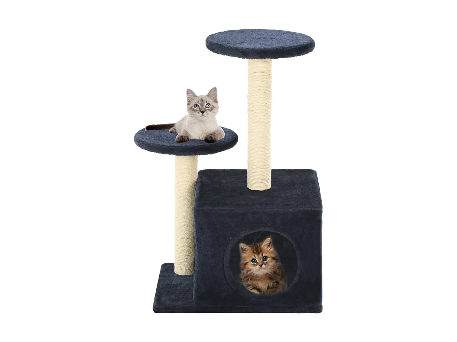 Arbre à chat avec griffoirs en sisal 60cm Bleu foncé OFR61912 BonneVie Meuble