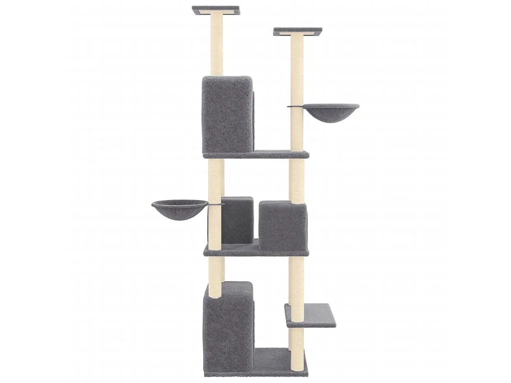 Árvore p/ gatos c/ postes arranhadores sisal 180cm cinza-escuro PT338479