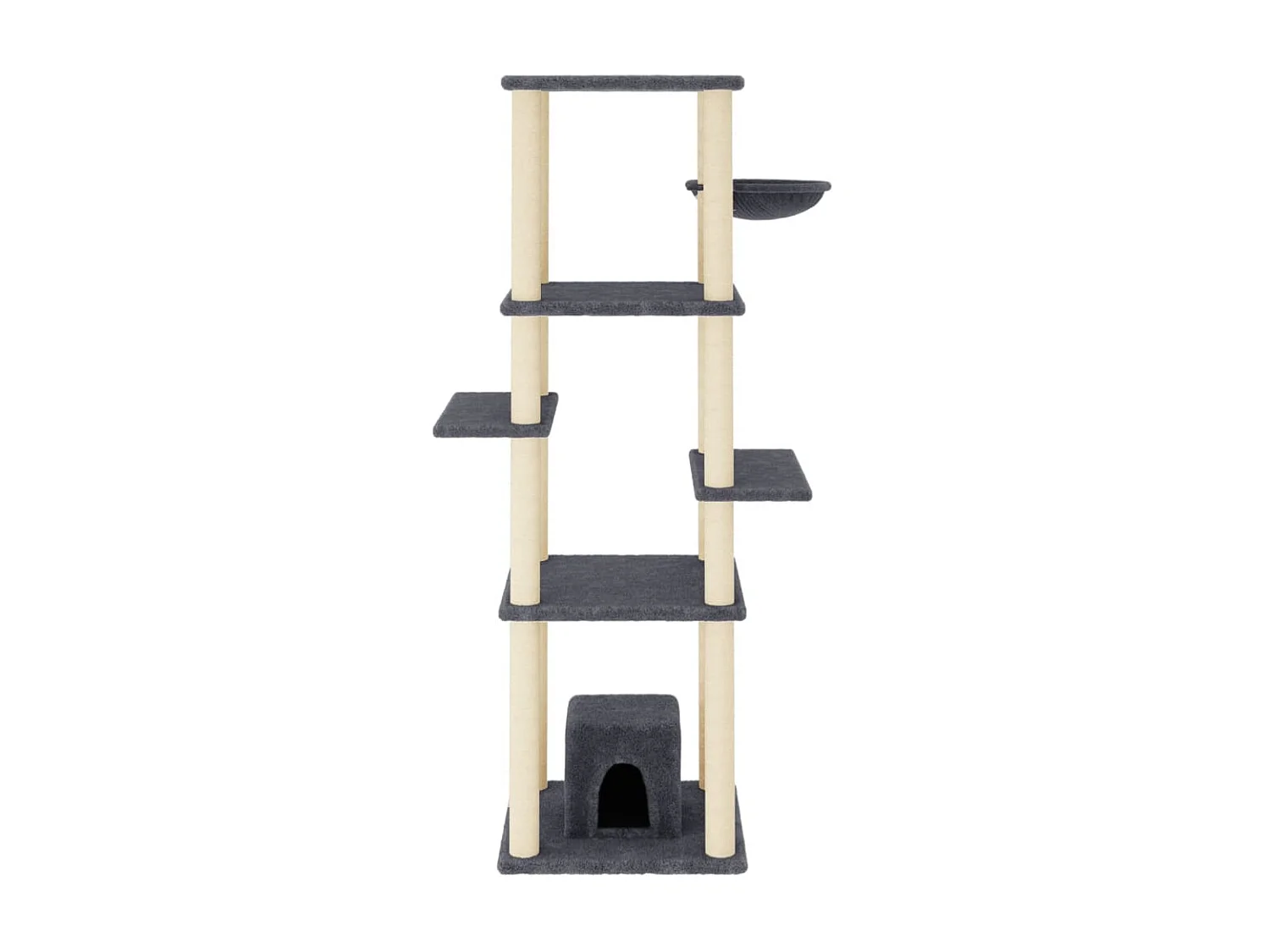 Arbre à chat avec griffoirs en sisal Gris foncé 154 cm OFR29362 BonneVie Meuble