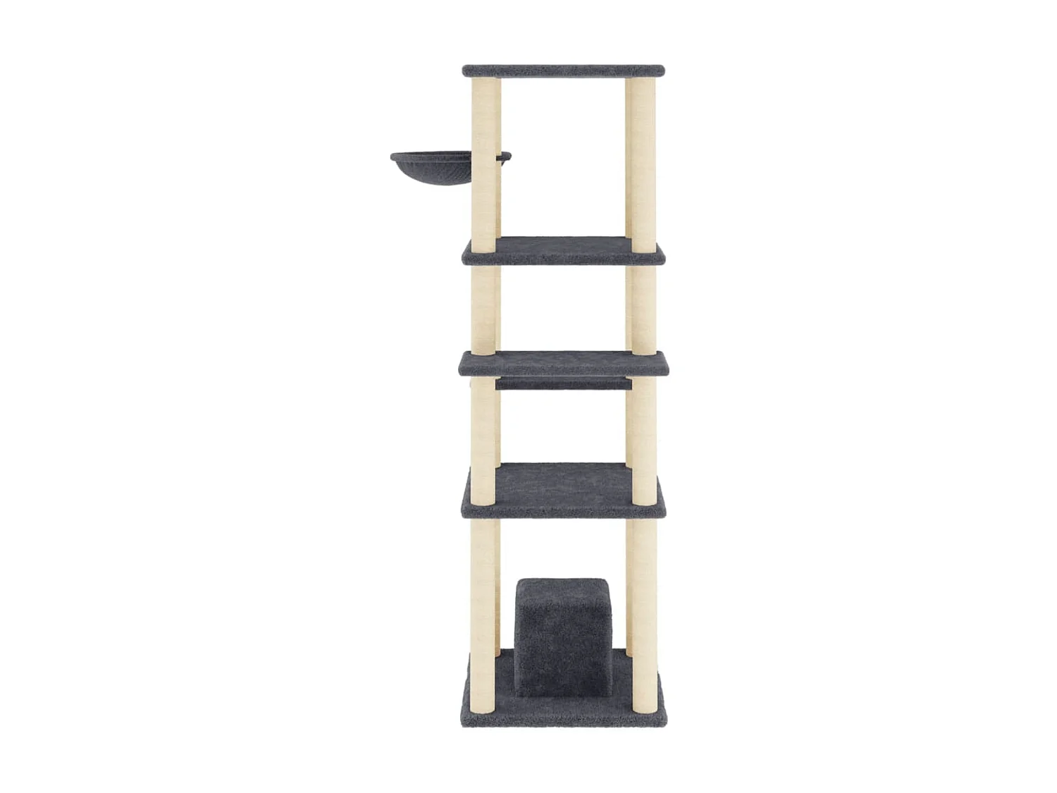 Arbre à chat avec griffoirs en sisal Gris foncé 154 cm OFR29362 BonneVie Meuble