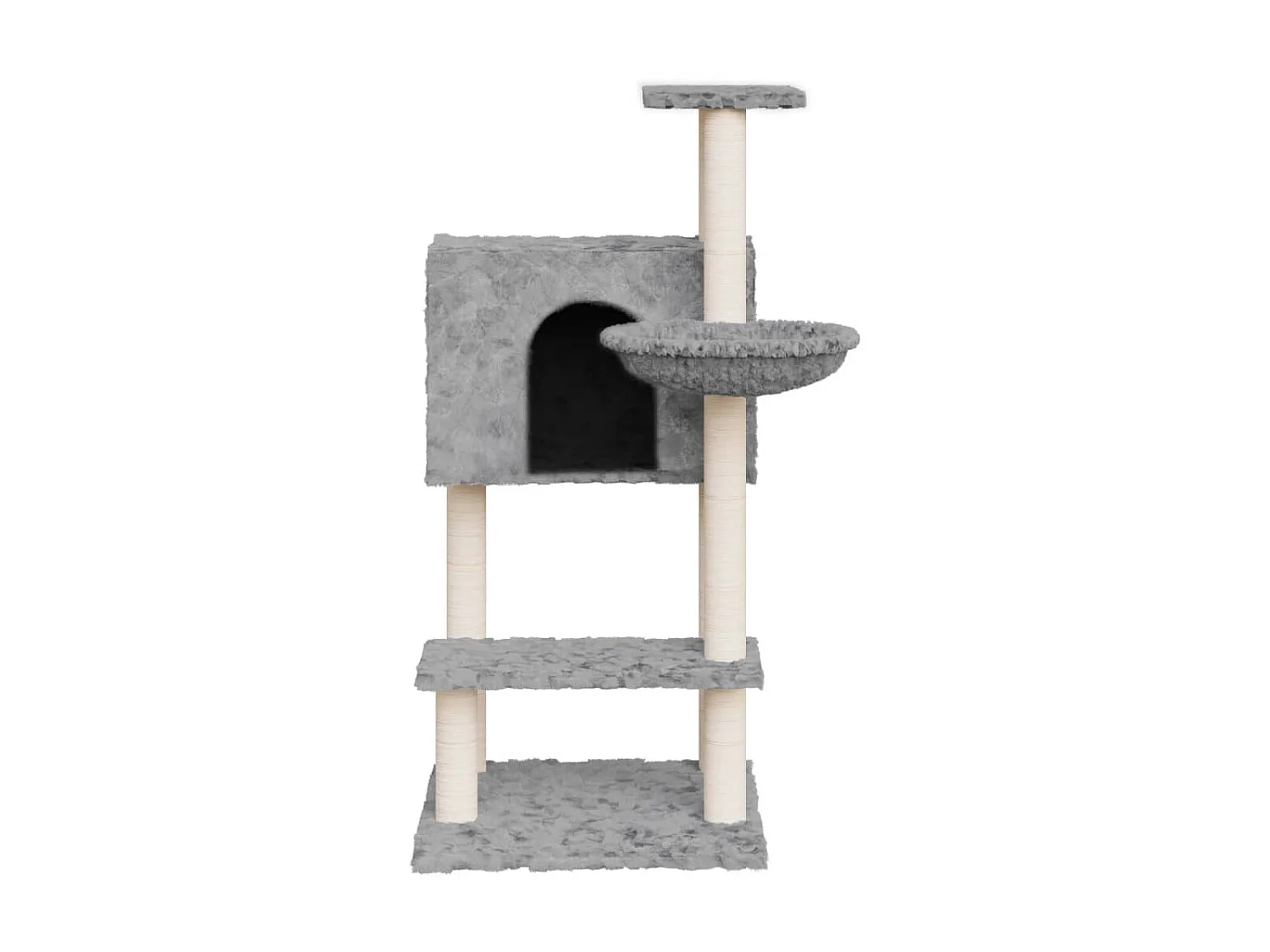 Árvore para gatos c/ arranhadores sisal 108,5 cm cinza-claro PT895209