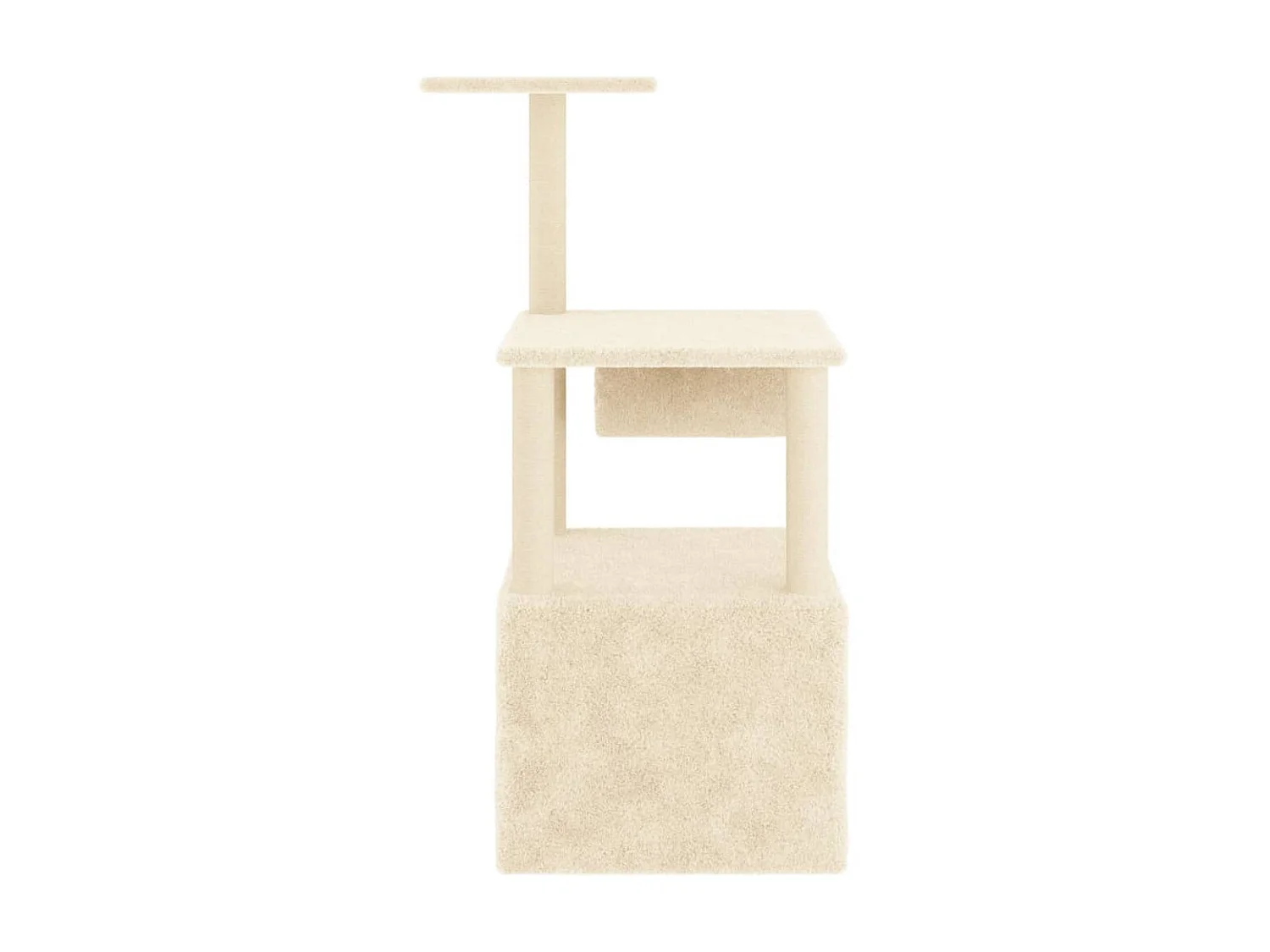 Árvore para gatos c/ postes arranhadores sisal 109,5 cm creme PT154966