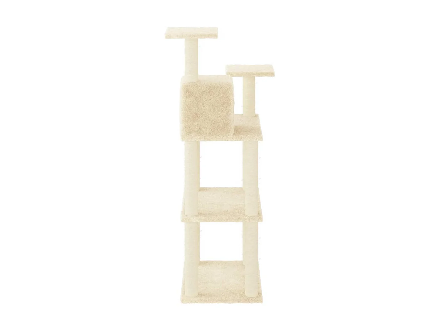 Arbre à chat avec griffoirs en sisal Crème 119 cm OFR61213 BonneVie Meuble