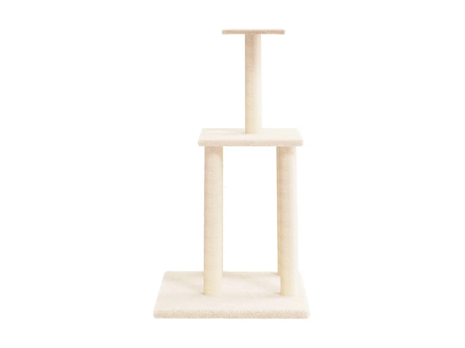 Árvore para gatos c/ postes arranhadores sisal 85,5 cm creme PT730911