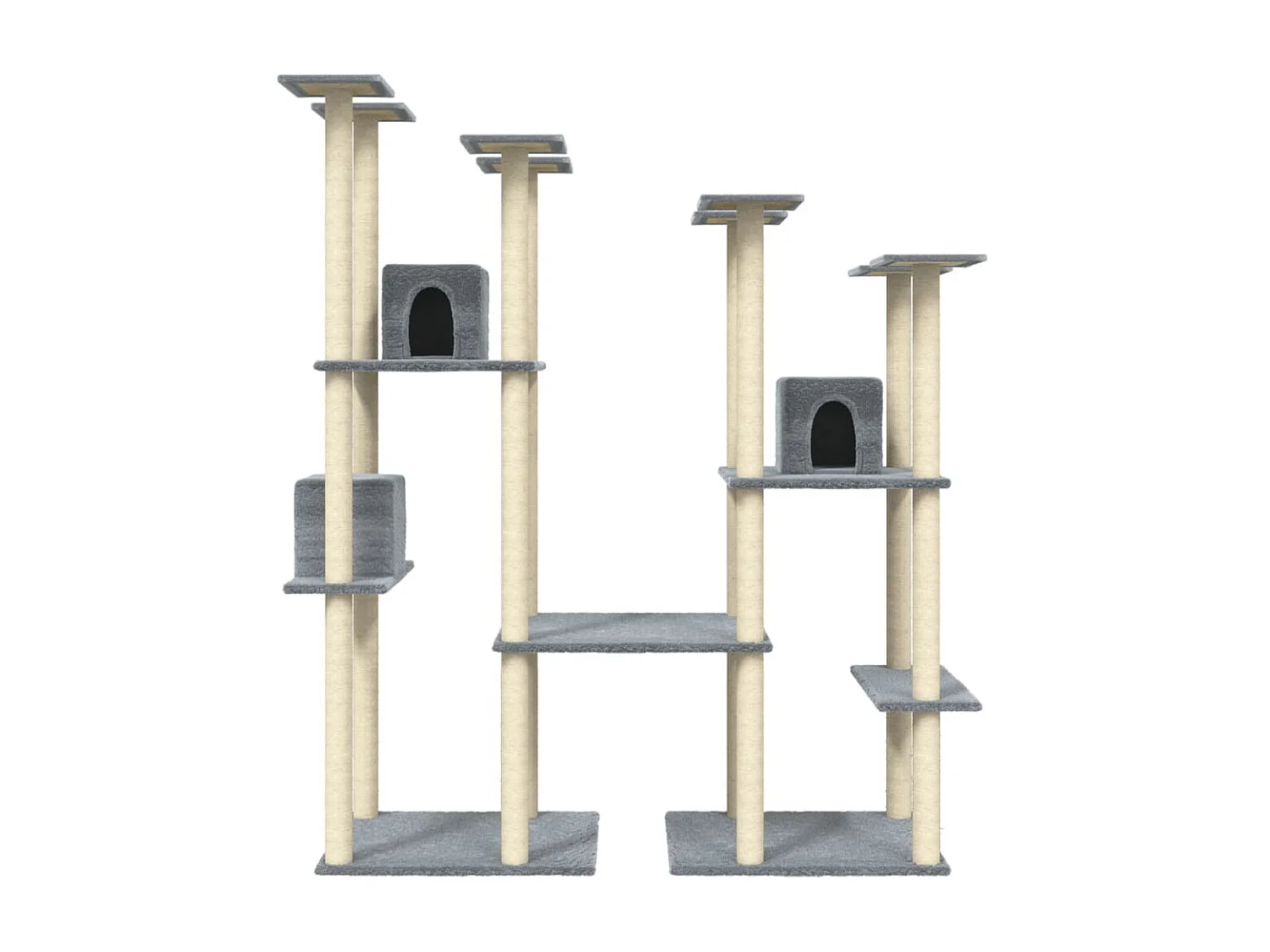 Árvore p/ gatos c/ postes arranhadores sisal 174 cm cinza-claro PT467682