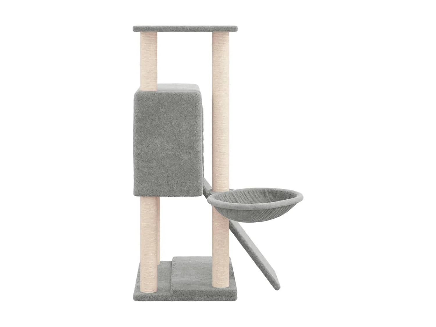 Rascador para gatos con postes de sisal gris claro 96 cm ES221771