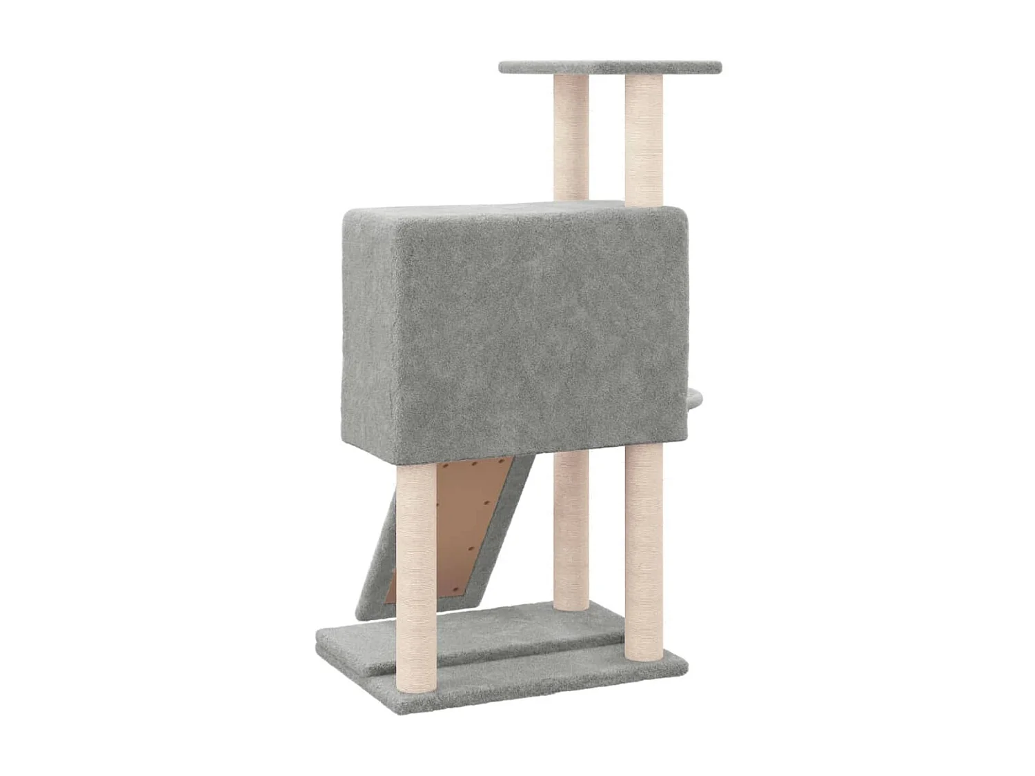 Rascador para gatos con postes de sisal gris claro 96 cm ES221771