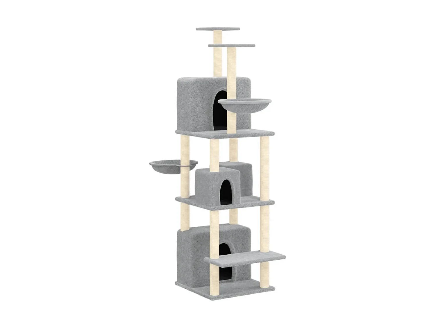 Arbre à chat avec griffoirs en sisal Gris clair 180 cm OFR36586 BonneVie Meuble