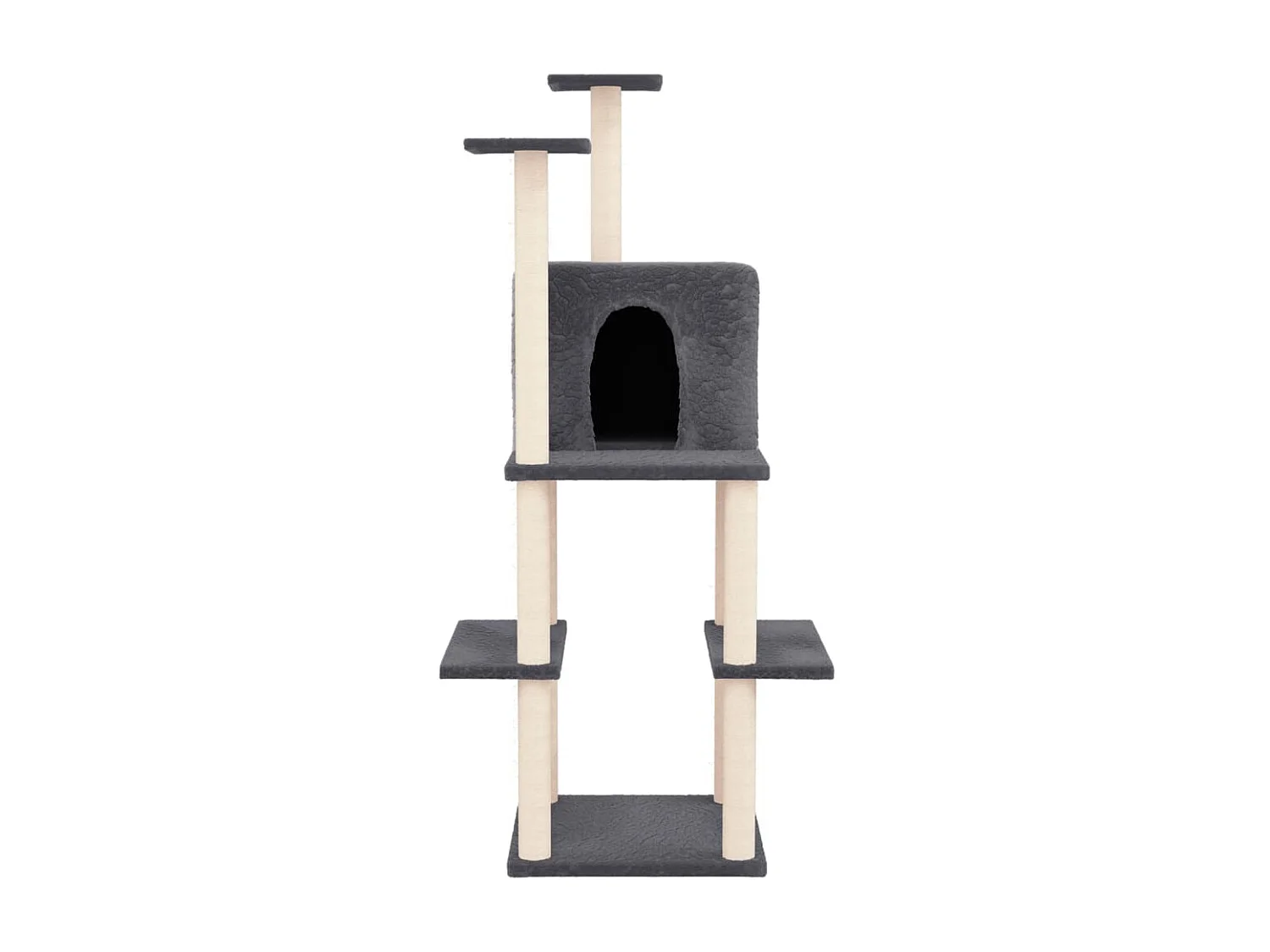 Arbre à chat avec griffoirs en sisal Gris foncé 144,5 cm OFR88806 BonneVie Meuble