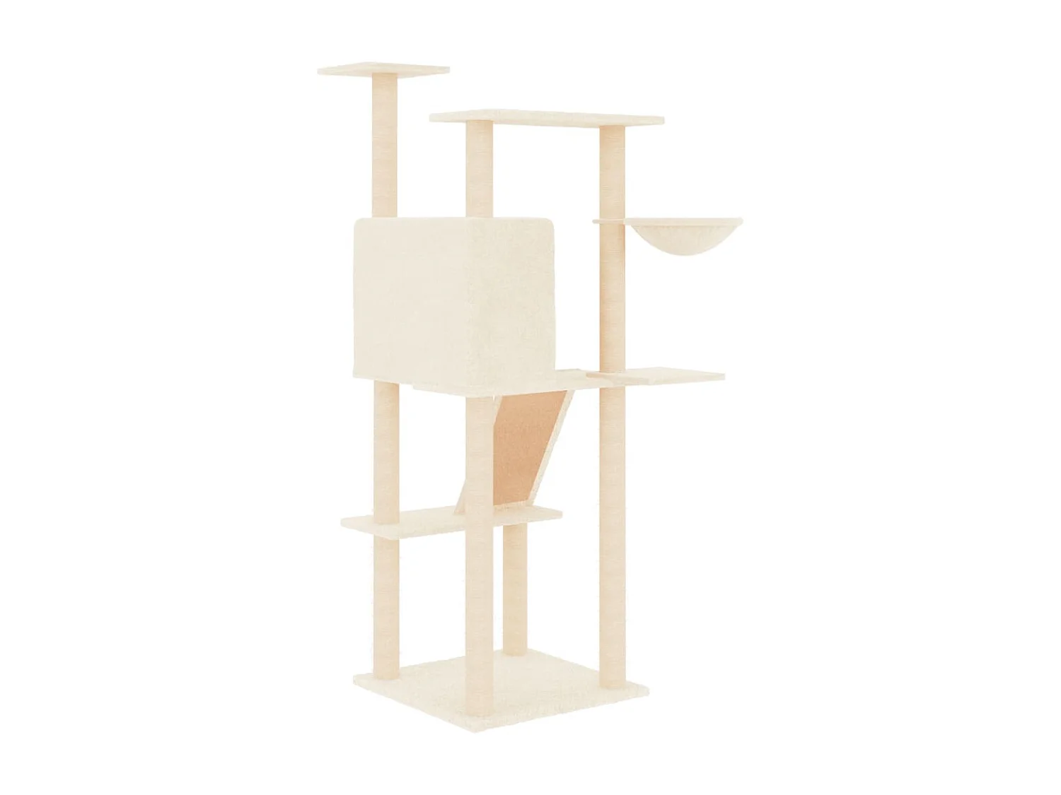 Arbre à chat avec griffoirs en sisal crème 143 cm OFR37629 BonneVie Meuble