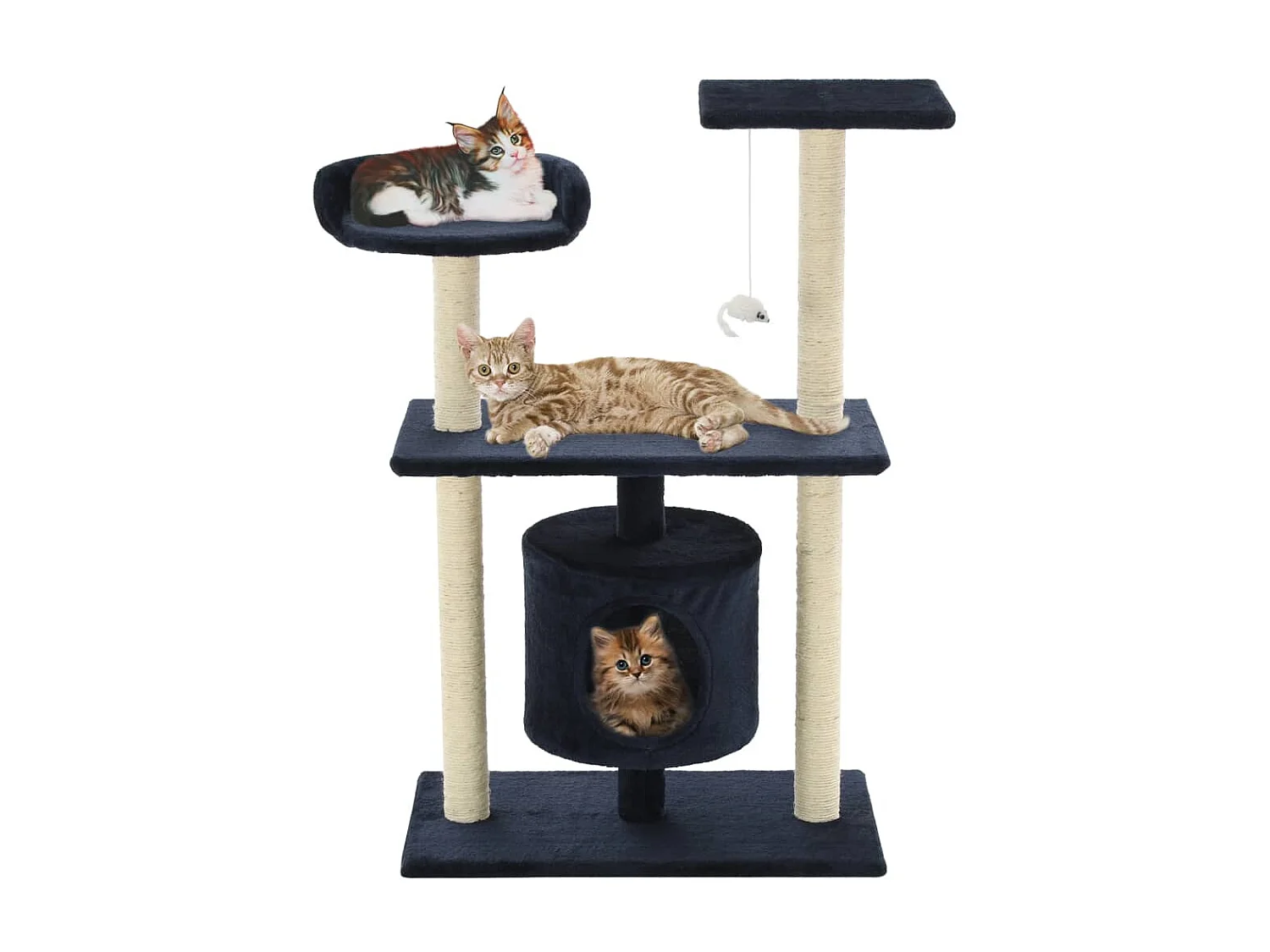 Árvore p/ gatos c/ postes arranhadores sisal 95 cm azul escuro PT307751