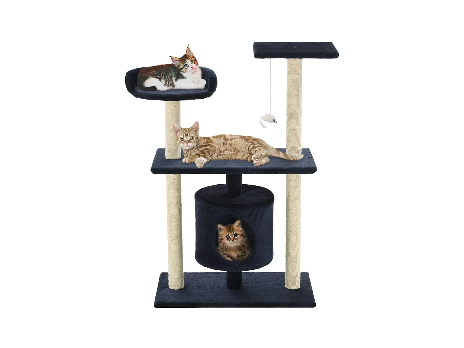 Arbre à chat avec griffoirs en sisal 95 cm Bleu foncé OFR58052 BonneVie Meuble