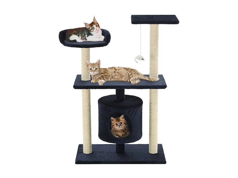 Arbre à chat avec griffoirs en sisal 95 cm Bleu foncé OFR58052 BonneVie Meuble