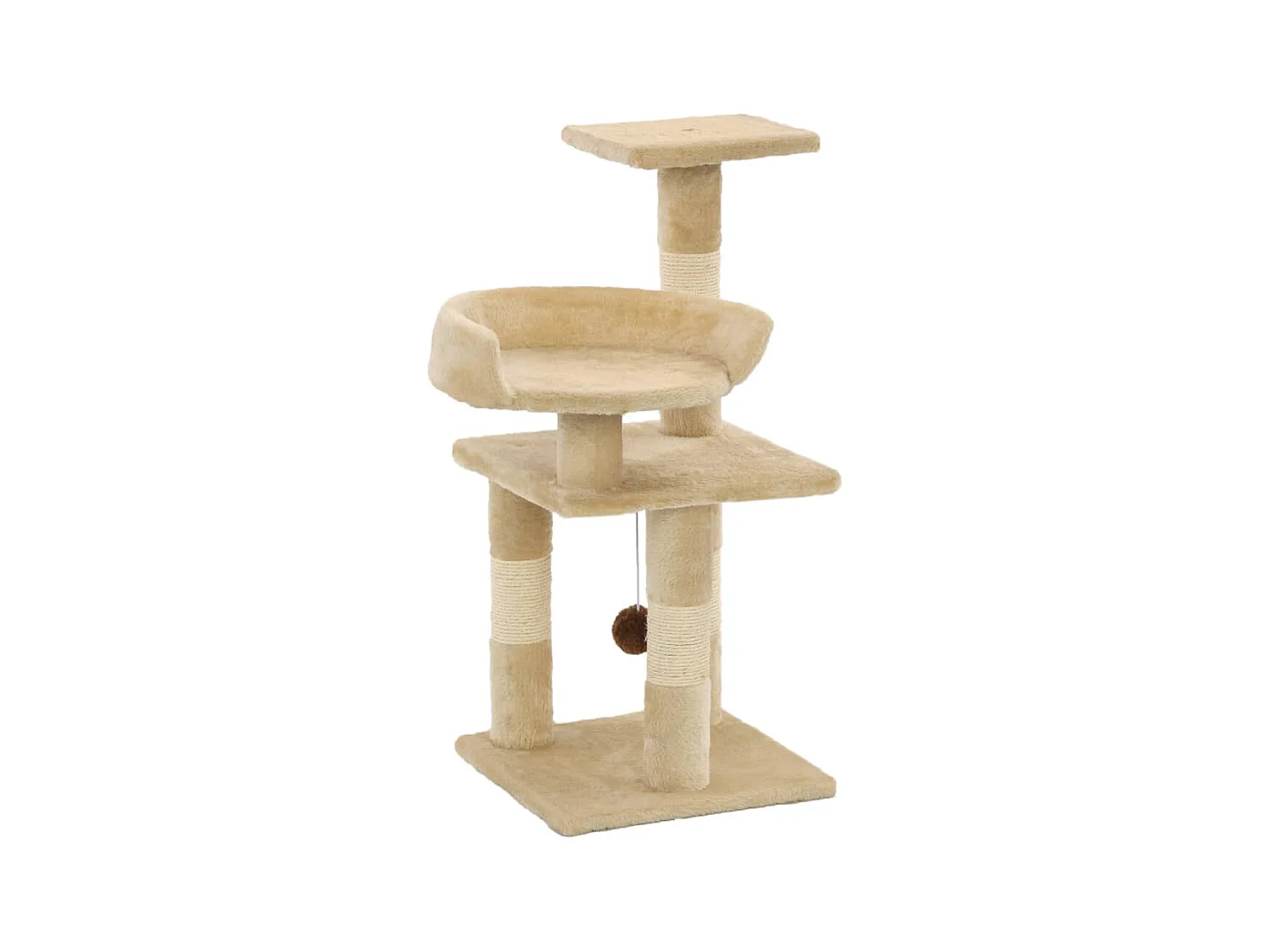 Arbre à chat avec griffoirs en sisal 65 cm Beige OFR40350 BonneVie Meuble