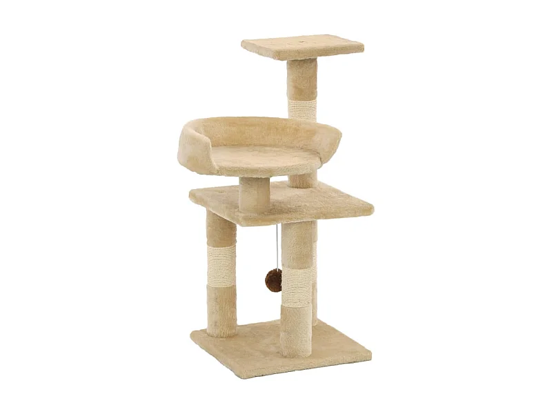 Rascador para gatos con postes de sisal 65 cm beige ES488963