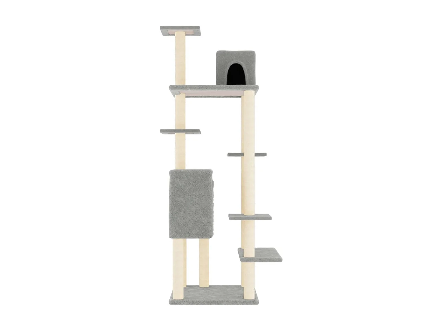 Arbre à chat avec griffoirs en sisal Gris clair 154 cm OFR64367 BonneVie Meuble