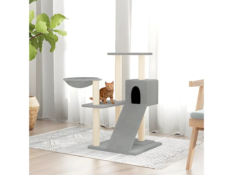 Arbre à chat avec griffoirs en sisal Gris clair 82 cm OFR69229 BonneVie Meuble