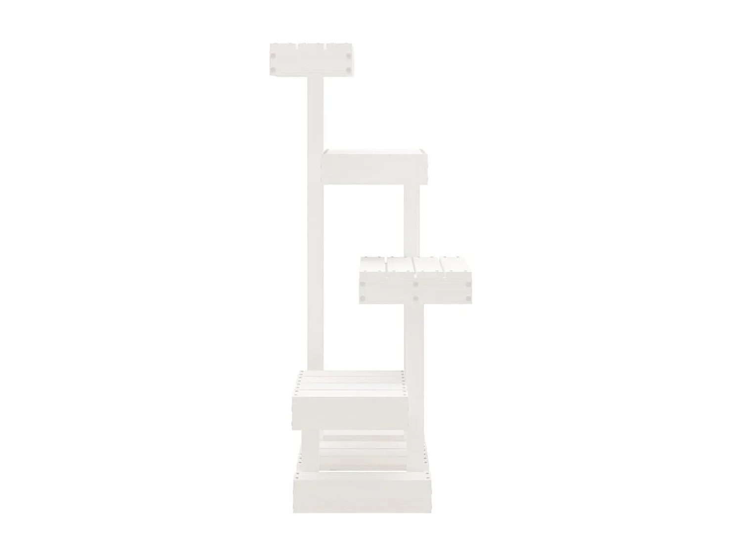 Arbre à chat Blanc 45,5x49x103 cm Bois de pin massif OFR87928 BonneVie Meuble