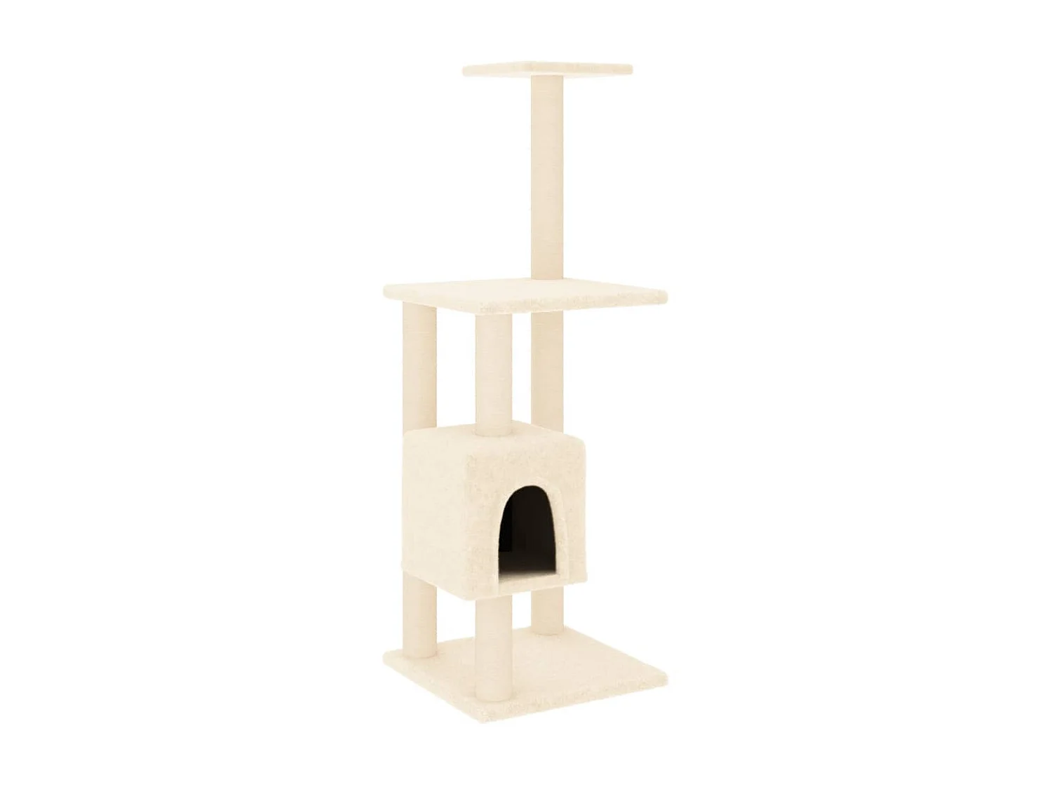 Arbre à chat avec griffoirs en sisal Crème 104 cm OFR96092 BonneVie Meuble