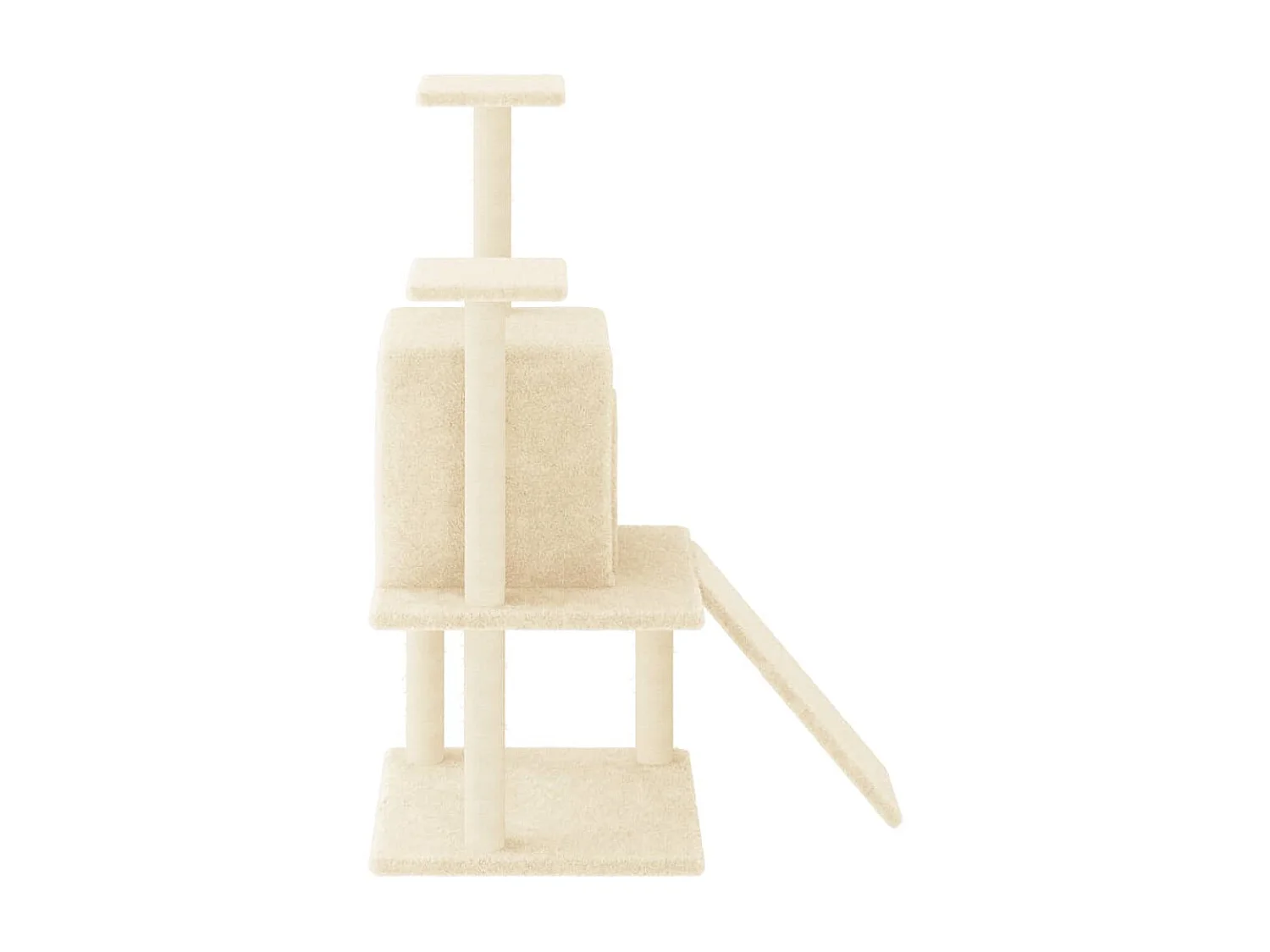 Rascador para gatos con postes de sisal color crema 110 cm ES122493