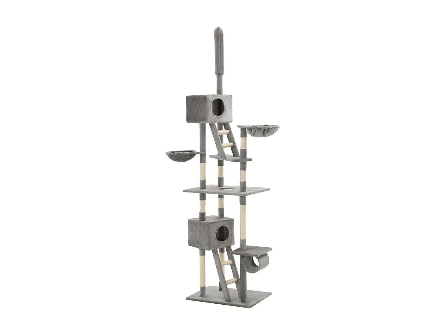 Arbre à chat avec griffoirs en sisal 230-260 cm Gris OFR29455 BonneVie Meuble