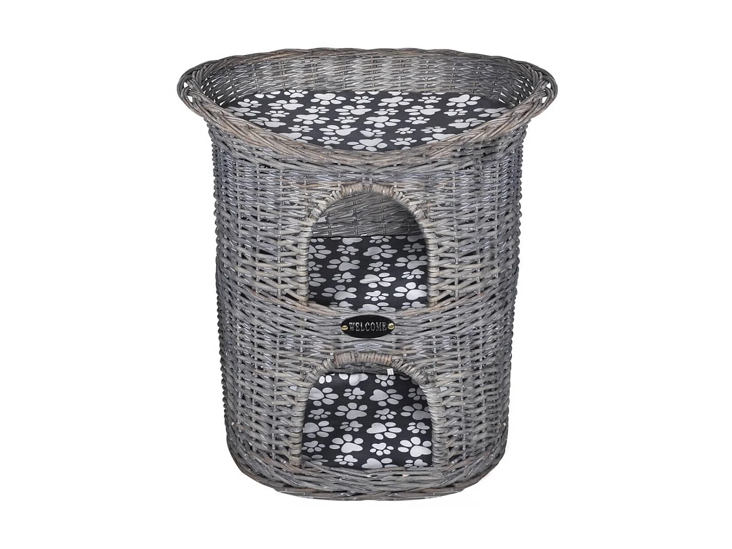 Arbre à chat 2 niveaux à chat avec coussin Saule OFR84597 BonneVie Meuble