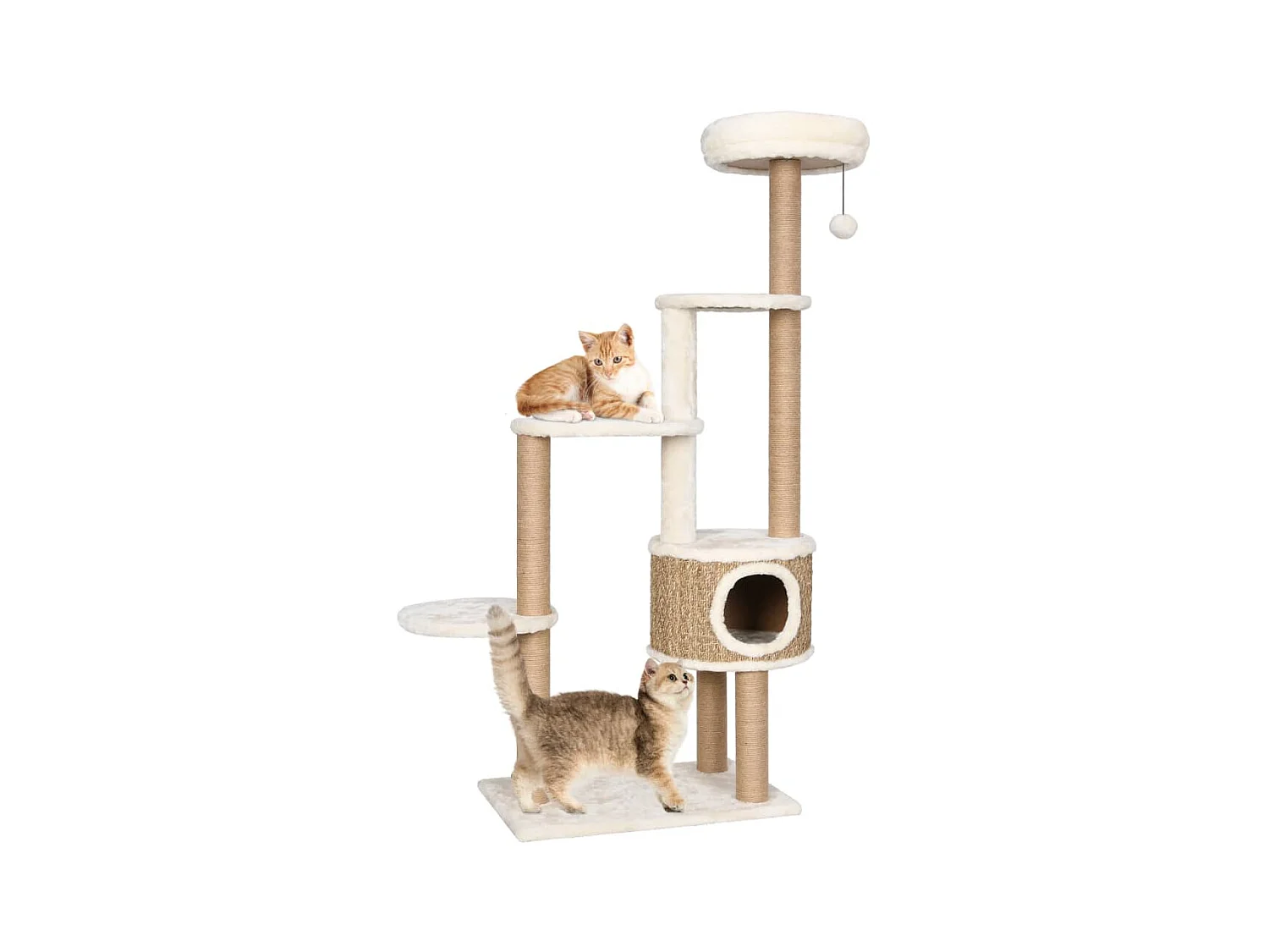 Arbre à chat coussin de luxe et grattoir 148 cm Herbiers marins OFR29802 BonneVie Meuble