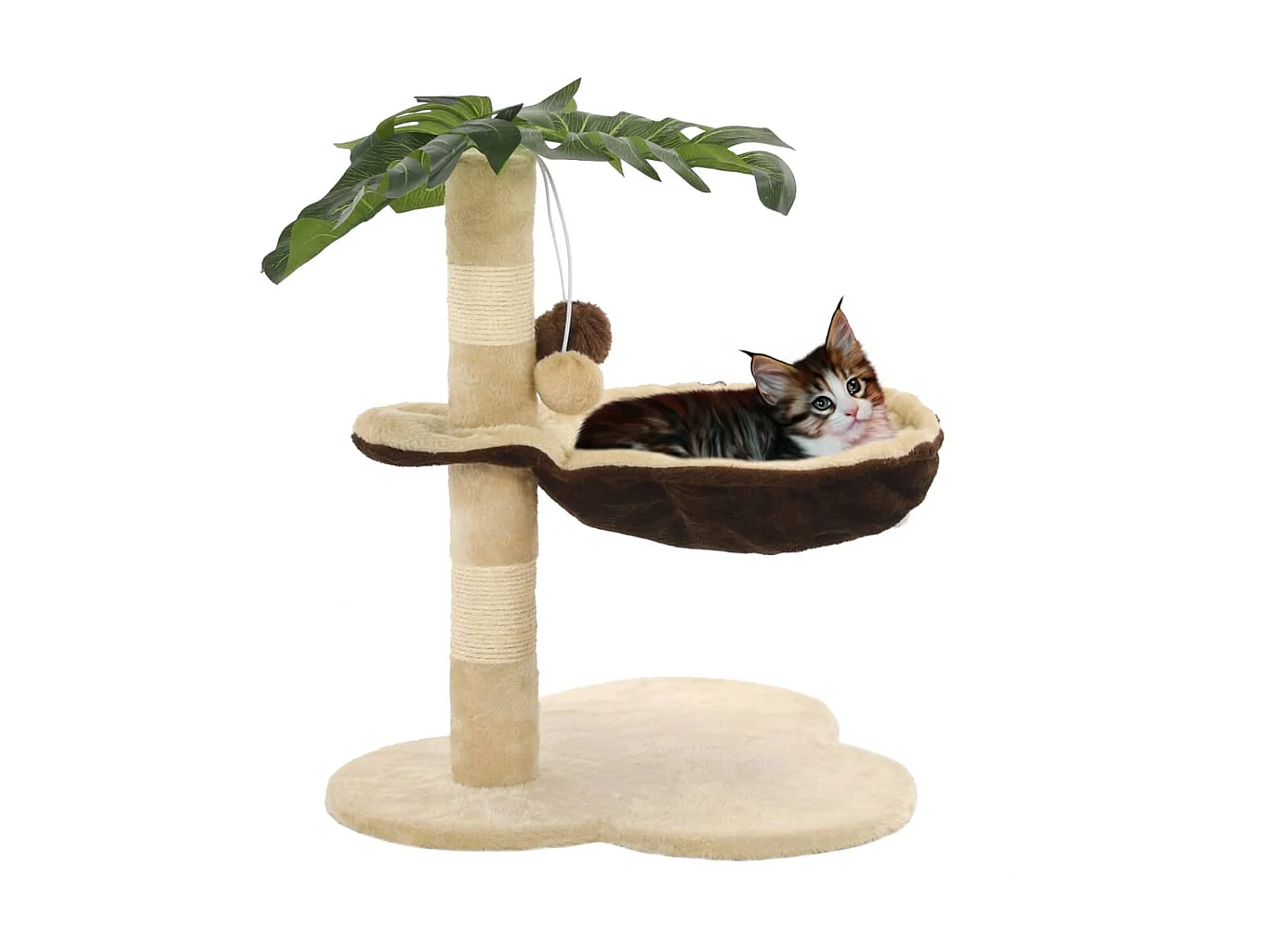 Árvore p/ gatos c/postes arranhadores sisal 50 cm bege/castanho PT740786