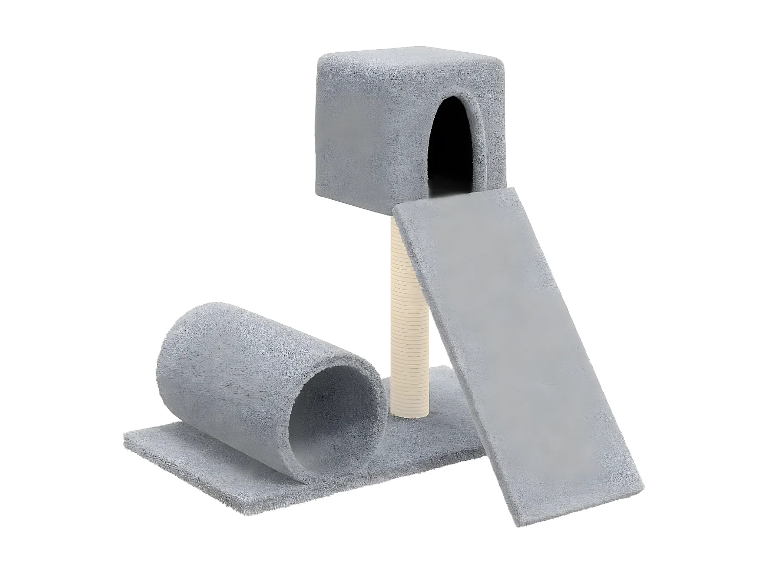 Árvore p/ gatos c/ poste arranhador sisal 59 cm cinzento-claro PT661787