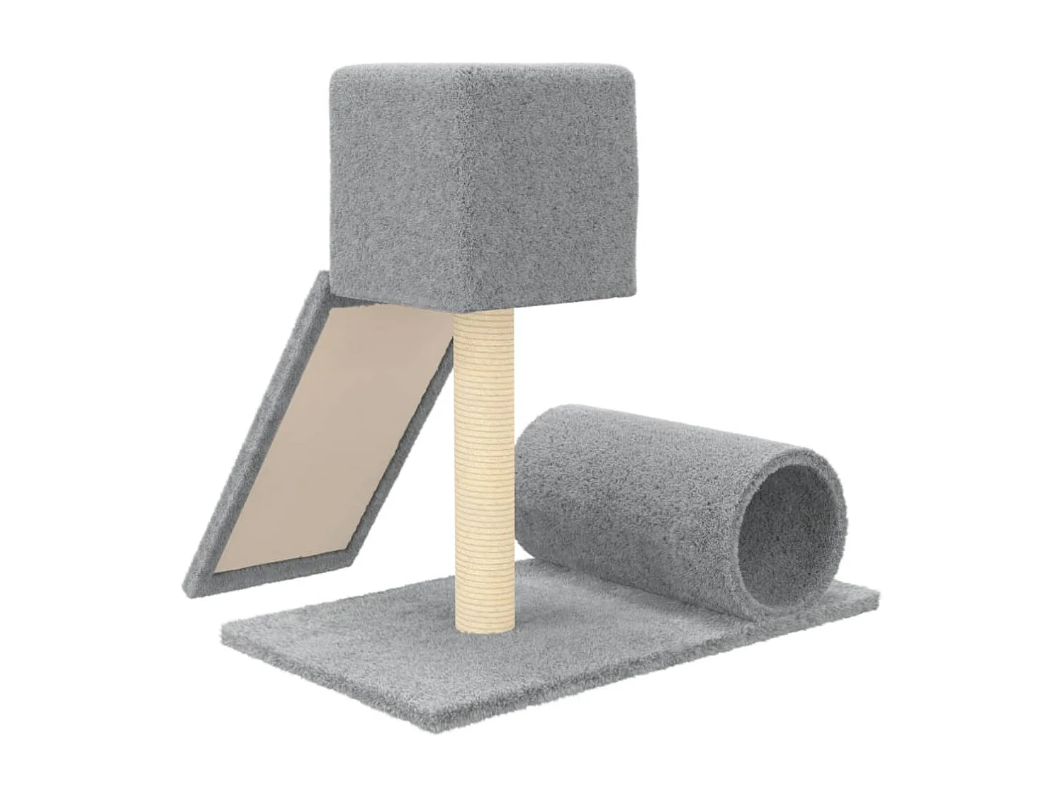 Arbre à chat avec griffoir en sisal Gris clair 59 cm OFR66089 BonneVie Meuble