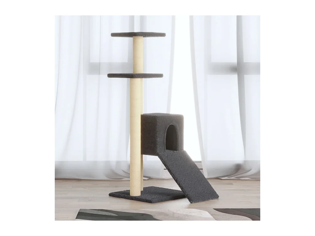 Arbre à chat avec griffoirs en sisal Gris foncé 92 cm OFR83890 BonneVie Meuble