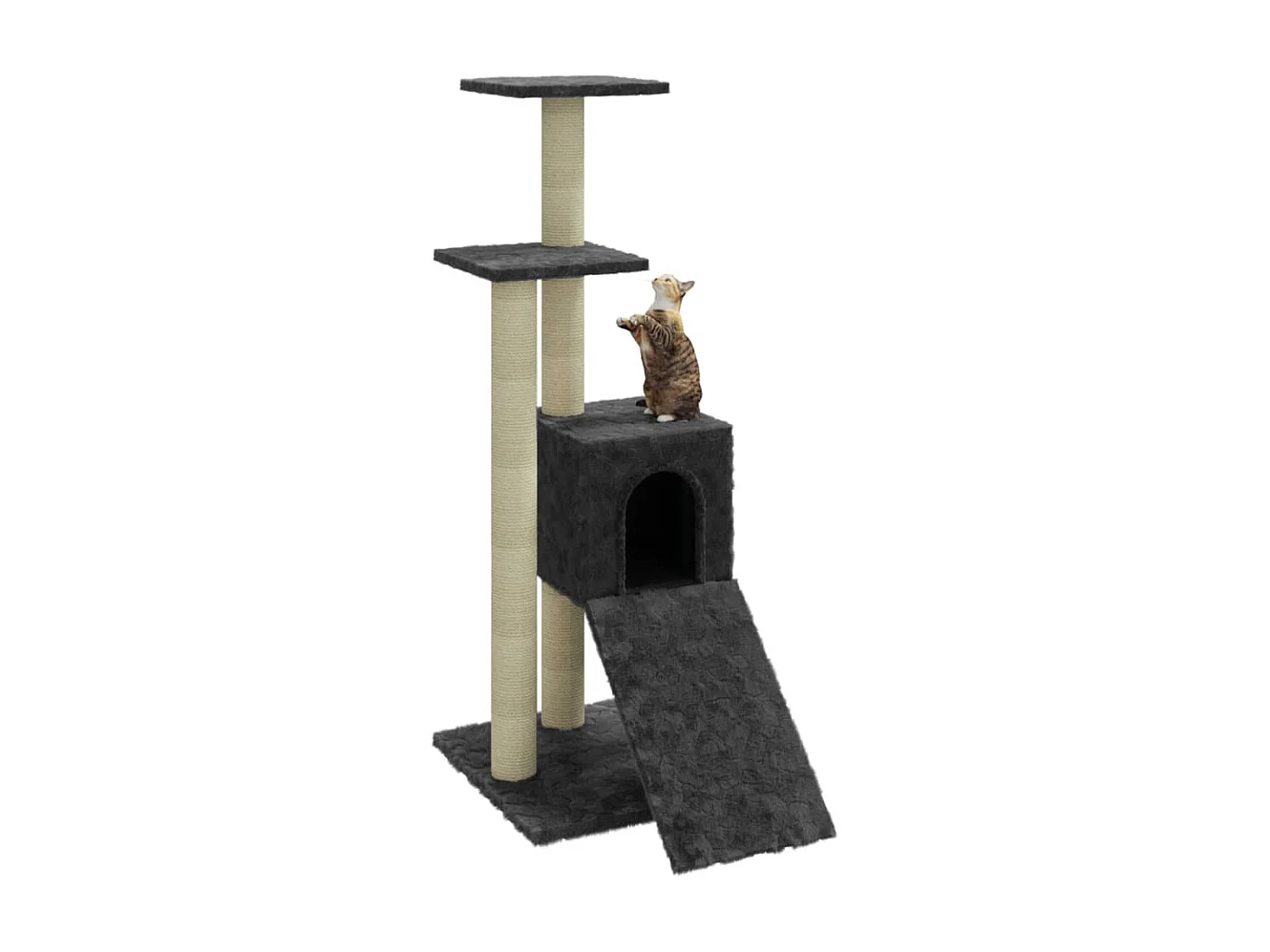 Arbre à chat avec griffoirs en sisal Gris foncé 92 cm OFR83890 BonneVie Meuble