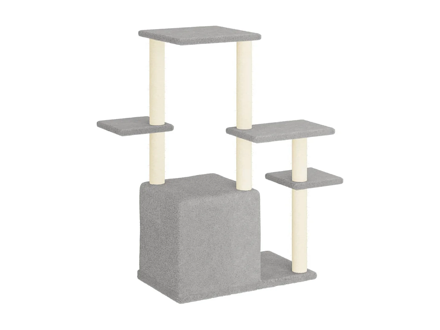 Rascador para gatos con postes de sisal gris claro 97,5 cm ES718001