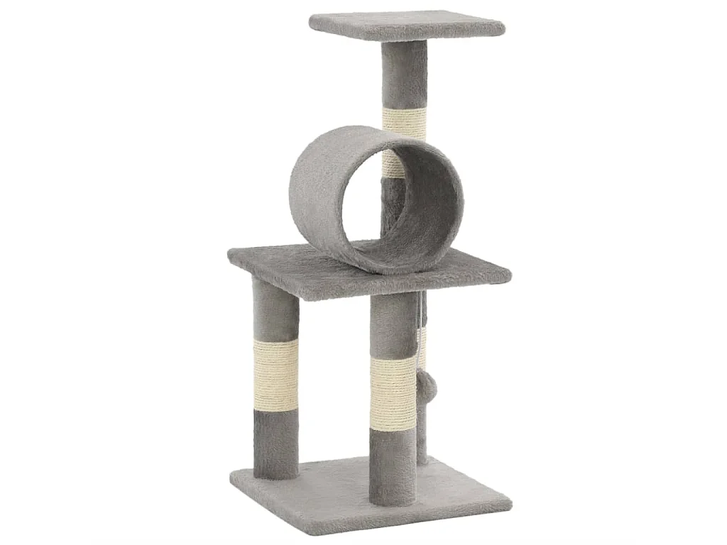 Arbre à chat avec griffoirs en sisal 65 cm Gris OFR62359 BonneVie Meuble