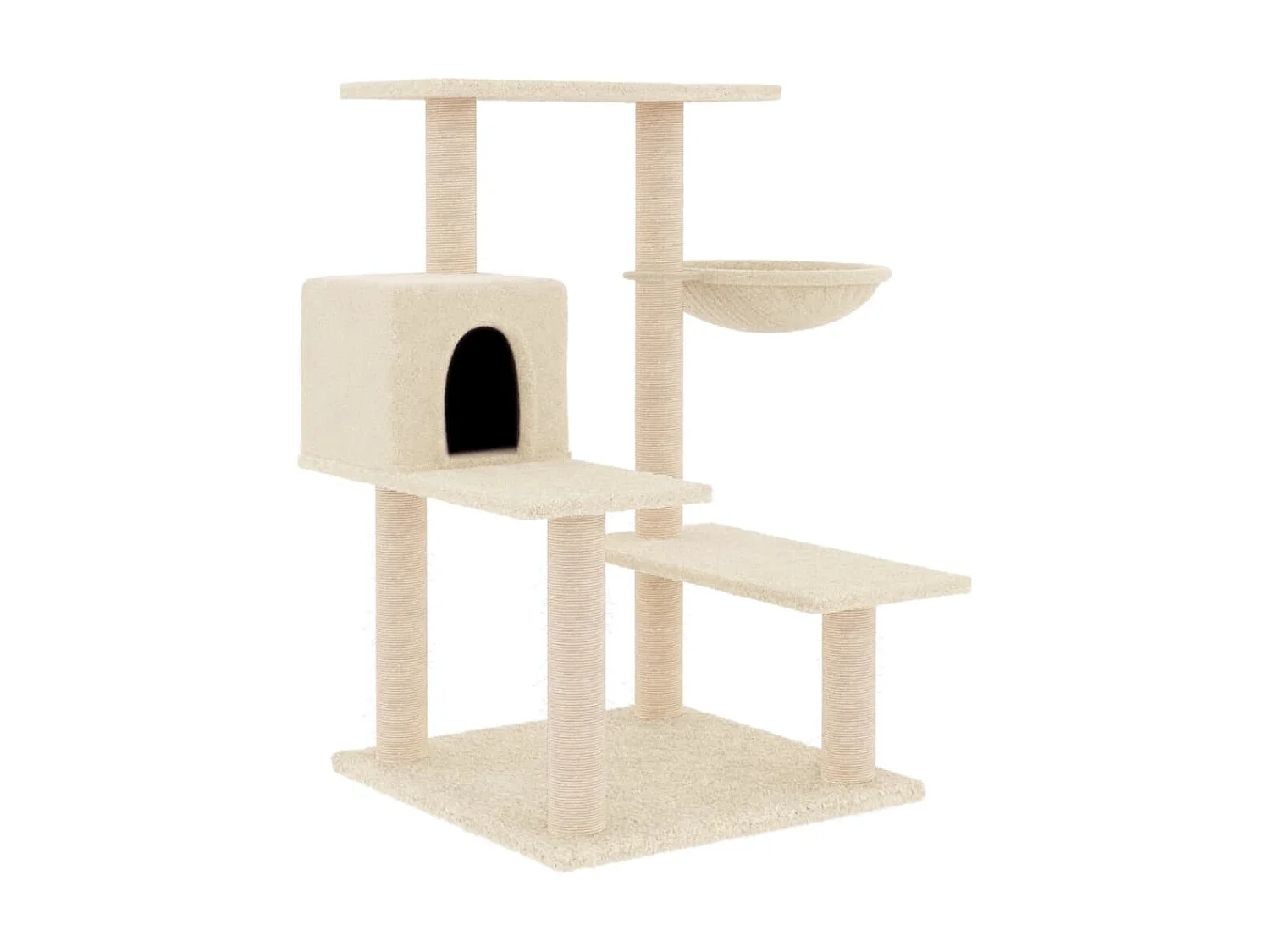 Arbre à chat avec griffoirs en sisal crème 82,5 cm OFR51128 BonneVie Meuble