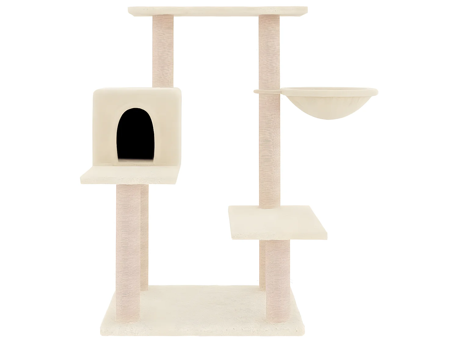 Arbre à chat avec griffoirs en sisal crème 82,5 cm OFR51128 BonneVie Meuble