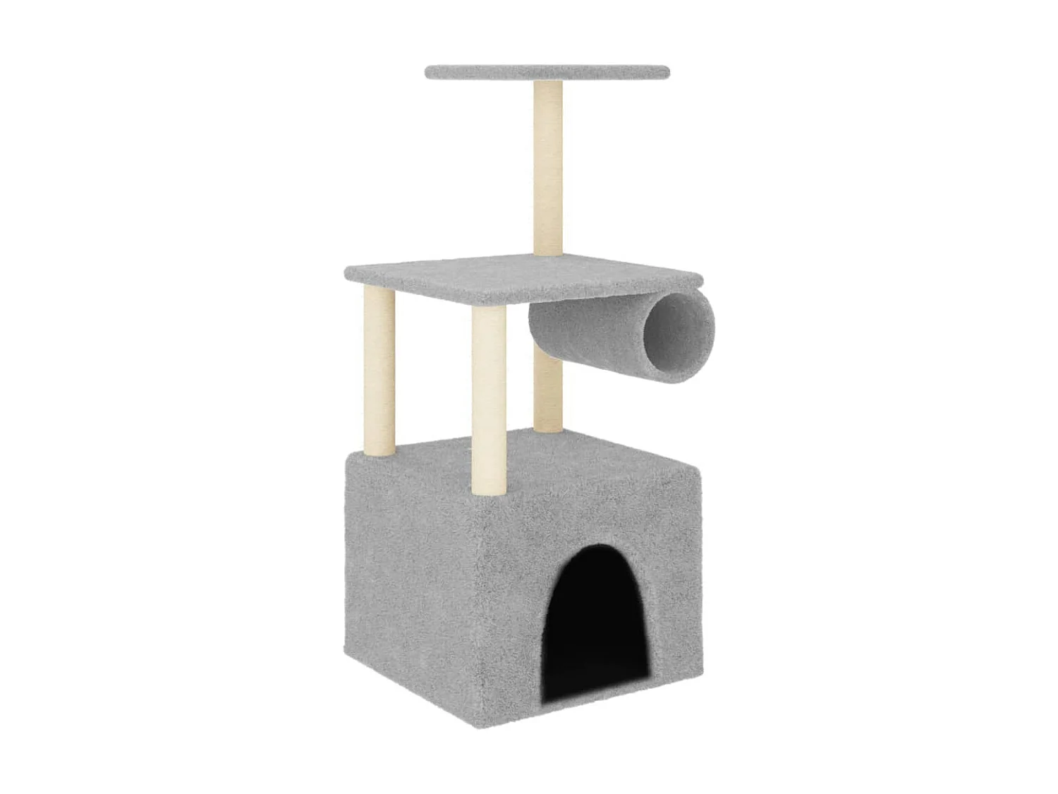 Arbre à chat avec griffoirs en sisal gris clair 109,5 cm OFR33353 BonneVie Meuble